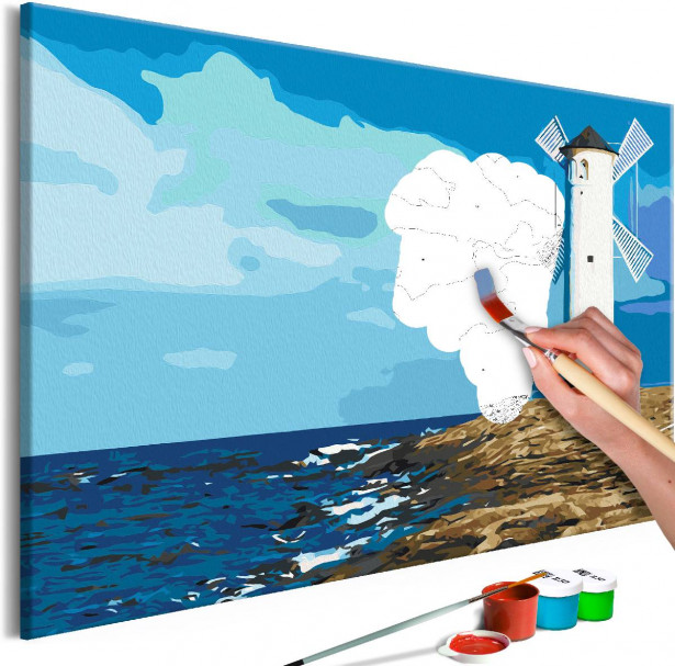 DIY-taulu Artgeist Lighthouse with Windmill, 40x60cm