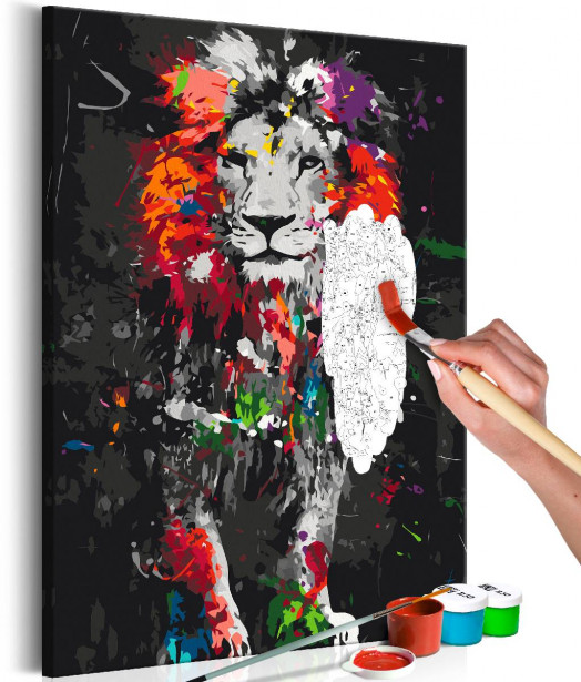 DIY-taulu Artgeist Colourful Animals: Lion, 60x40cm