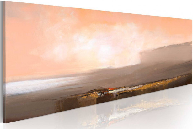 Taulu Artgeist Vuodet - vaaleanpunainen ja harmaa, käsinmaalattu, 40x100cm