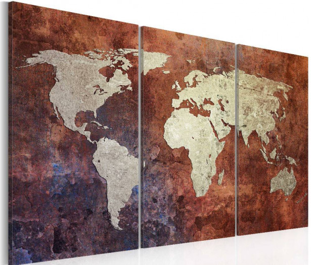 Canvas-taulu Artgeist Rusty Map, eri kokoja