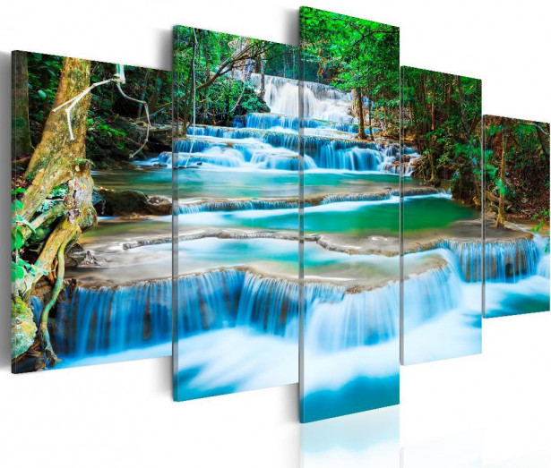 Canvas-taulu Artgeist Blue Waterfall in Kanchanaburi, eri kokoja