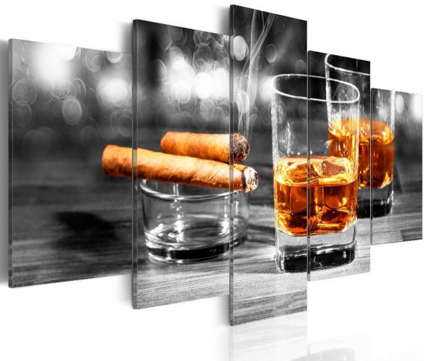 Canvas-taulu Artgeist Cigars and whiskey, eri kokoja