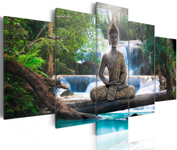 Canvas-taulu Artgeist Buddha and waterfall, eri kokoja
