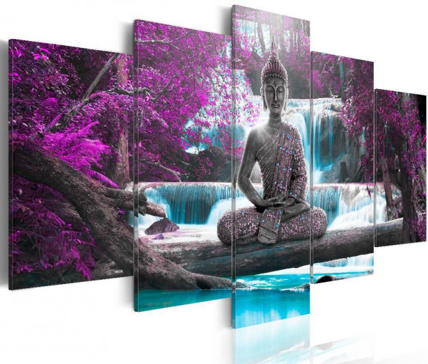 Canvas-taulu Artgeist Waterfall and Buddha, eri kokoja