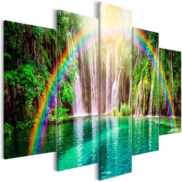 Taulu Artgeist Rainbow Time 5-osainen leveä 100x225cm