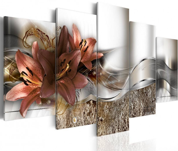 Canvas-taulu Artgeist Lily Marsala and Abstraction, eri kokoja