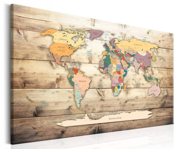 Canvas-taulu Artgeist World Map: Colourful Continents, eri kokoja