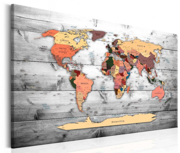 Canvas-taulu Artgeist World Map: New Directions, eri kokoja
