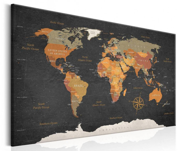 Canvas-taulu Artgeist World Map: Secrets of the Earth, eri kokoja