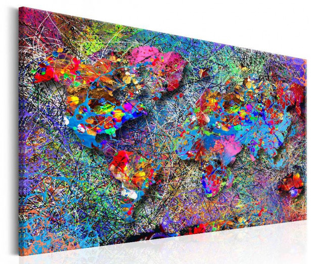 Canvas-taulu Artgeist Map: Jackson Pollock inspiration, eri kokoja