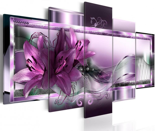 Canvas-taulu Artgeist Purple Lilies, eri kokoja