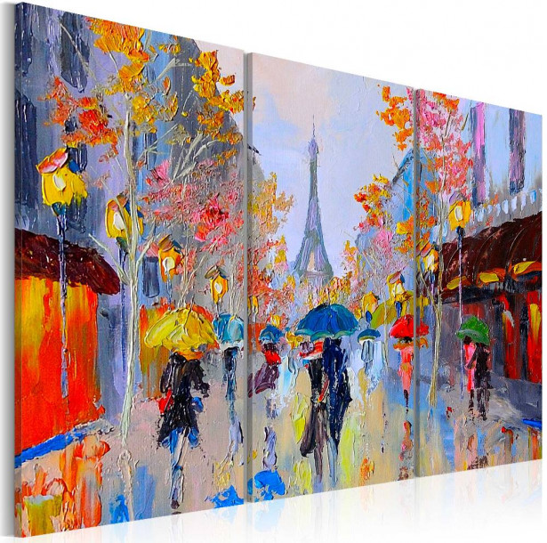 Canvas-taulu Artgeist Rainy Paris, käsinmaalattu, eri kokoja