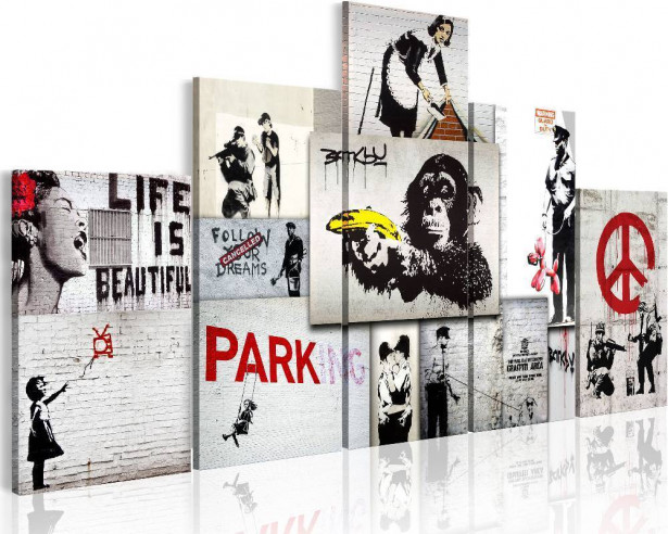 Canvas-taulu Artgeist Street Crimes: Banksy Art, eri kokoja