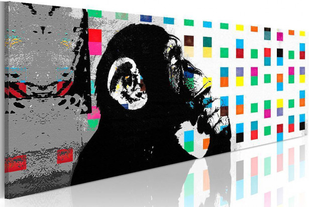 Canvas-taulu Artgeist Banksy: The Thinker Monkey, eri kokoja