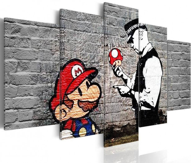 Canvas-taulu Artgeist Super Mario Mushroom Cop, eri kokoja