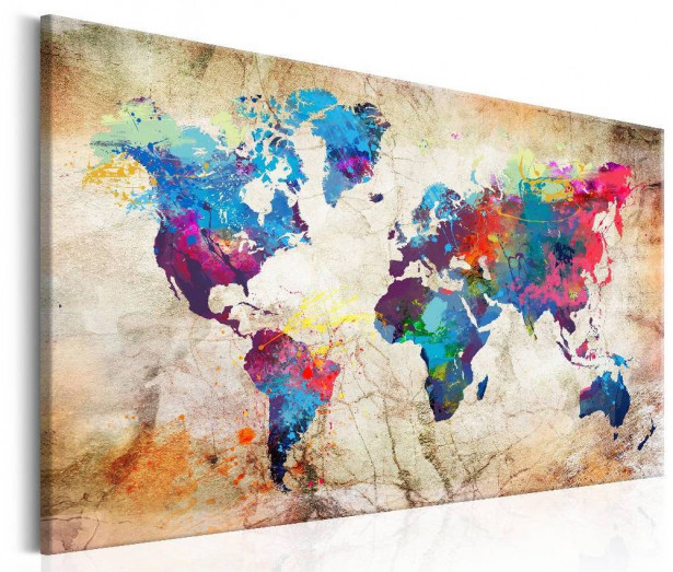 Canvas-taulu Artgeist World Map: Urban Style, eri kokoja