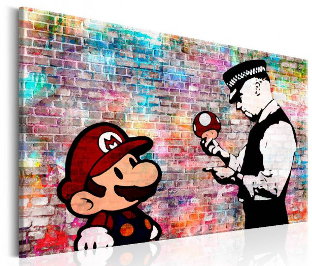 Canvas-taulu Artgeist Banksy: Colourful Brick, eri kokoja