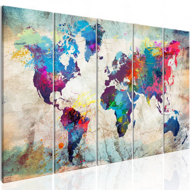 Canvas-taulu Artgeist World Map: Cracked Wall, eri kokoja