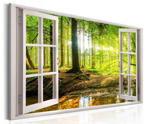 Canvas-taulu Artgeist Window: View on Forest, eri kokoja