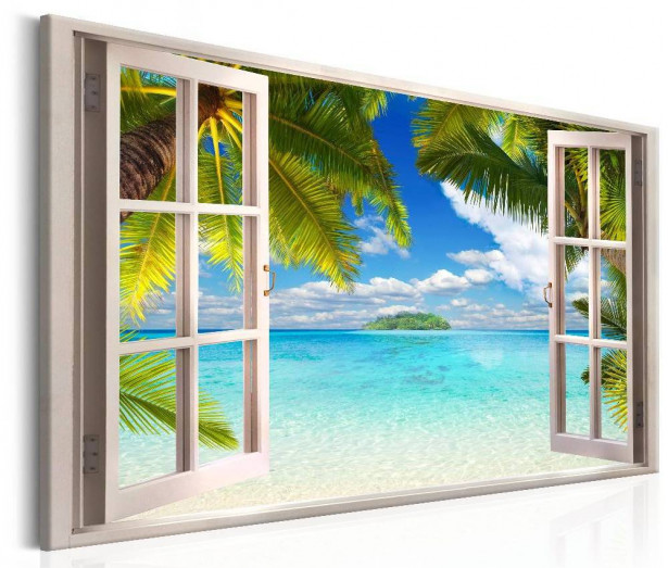 Canvas-taulu Artgeist Window: Sea View, eri kokoja