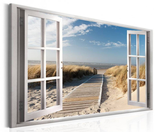 Canvas-taulu Artgeist Window: View of the Beach, eri kokoja