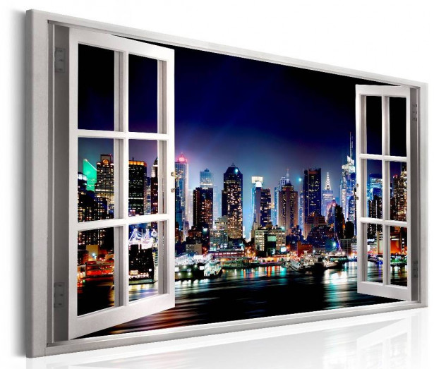 Canvas-taulu Artgeist Window: View of New York, eri kokoja