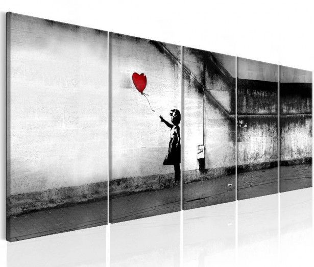 Canvas-taulu Artgeist Banksy: Runaway Balloon, eri kokoja