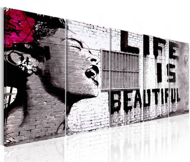 Canvas-taulu Artgeist Banksy: Life is Beautiful, eri kokoja