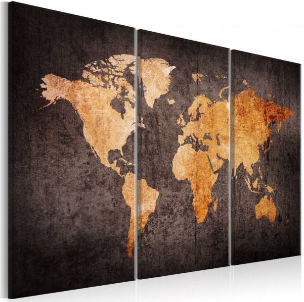 Canvas-taulu Artgeist Chestnut World Map, eri kokoja