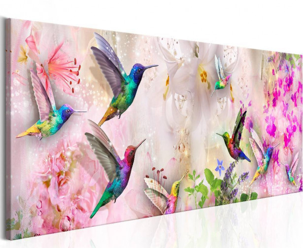 Canvas-taulu Artgeist Colourful Hummingbirds, eri kokoja