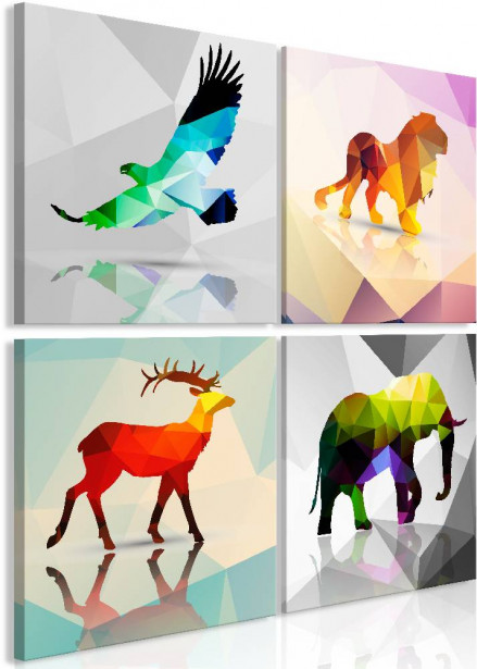 Canvas-taulu Artgeist Colourful Animals, eri kokoja