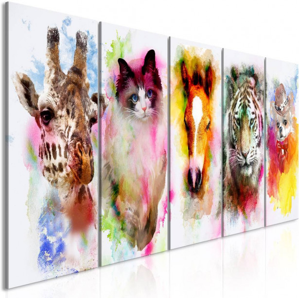 Canvas-taulu Artgeist Watercolour Animals, eri kokoja