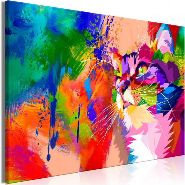 Canvas-taulu Artgeist Colourful Cat, eri kokoja