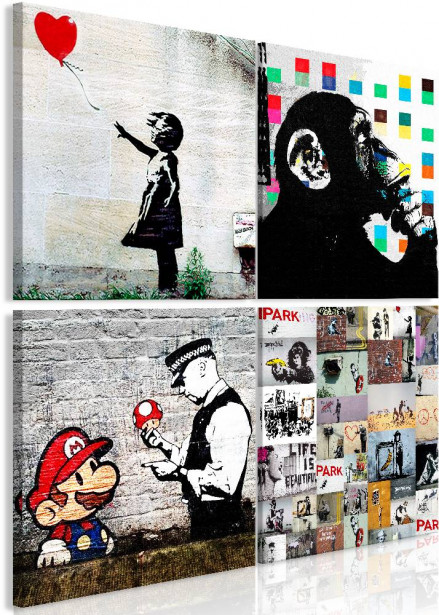 Canvas-taulu Artgeist Banksy Collage, eri kokoja