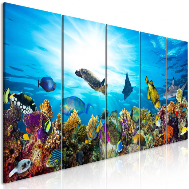 Taulu Artgeist Coral Reef 5-osainen kapea 90x225cm