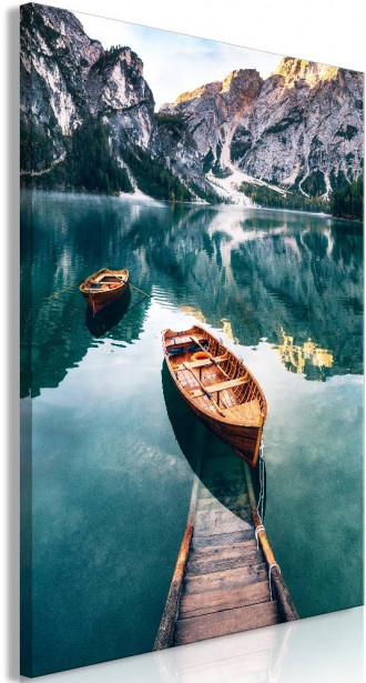 Canvas-taulu Artgeist Boats In Dolomites, eri kokoja