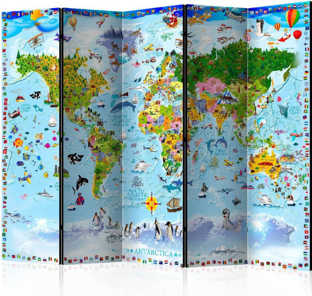 Sermi Artgeist World Map for Kids II, 225x172cm