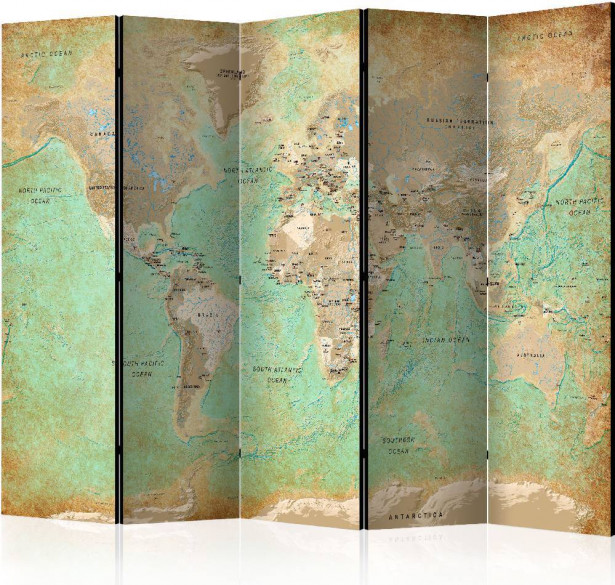 Sermi Artgeist Turquoise World Map , 225x172cm