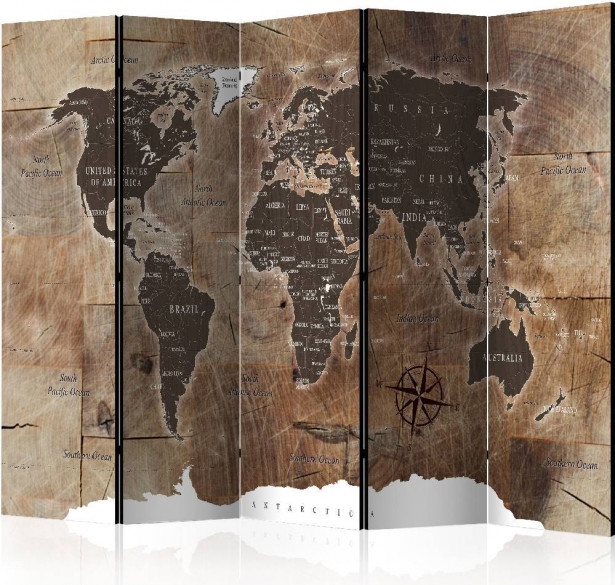 Sermi Artgeist Map on the wood, 225x172cm