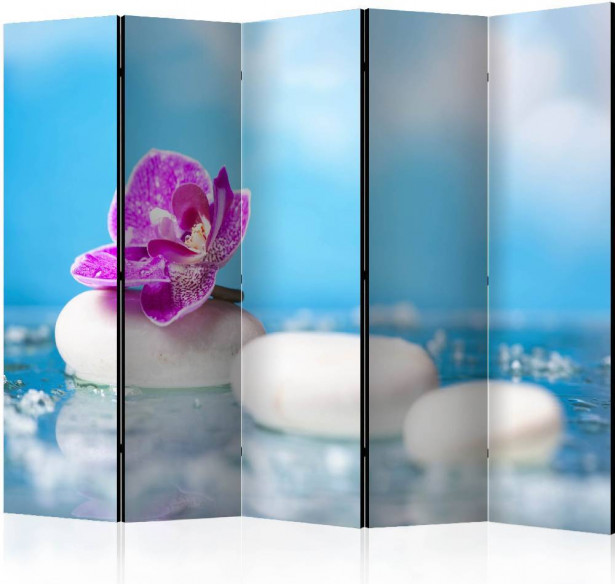 Sermi Artgeist Pink Orchid and white Zen Stones II, 225x172cm