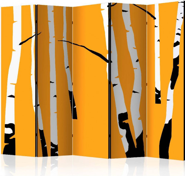 Sermi Artgeist Birches on the orange background II, 225x172cm