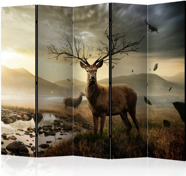 Sermi Artgeist Deers by mountain stream II, 225x172cm