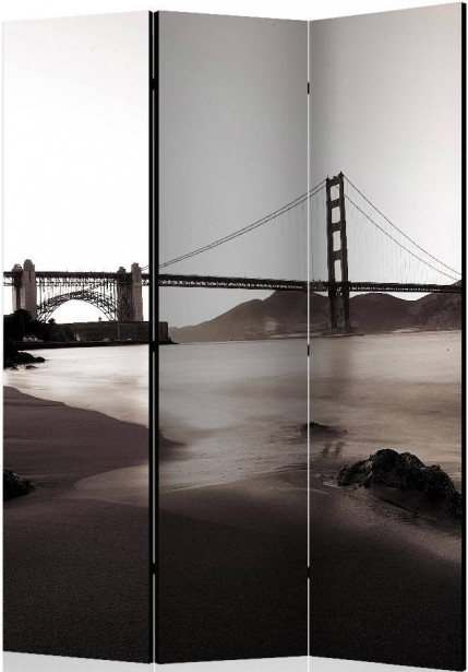 Sermi Artgeist San Francisco: Golden Gate Bridge in black and white, 135x172cm