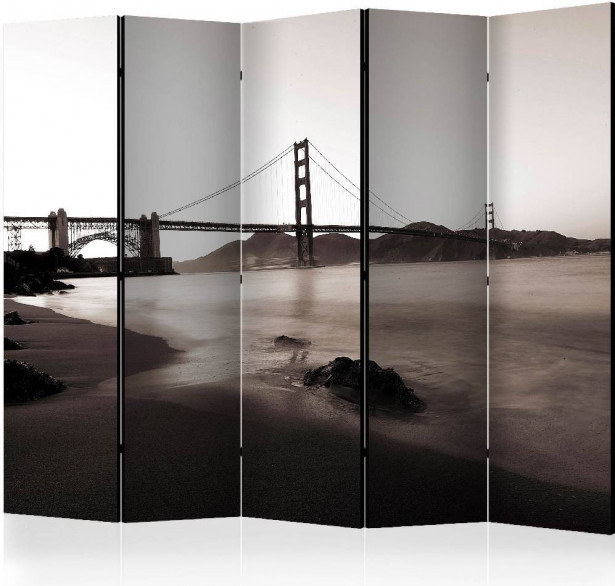 Sermi Artgeist San Francisco: Golden Gate Bridge in black and white II, 225x172cm