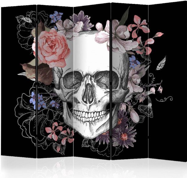 Sermi Artgeist Skull and Flowers II, 225x172cm