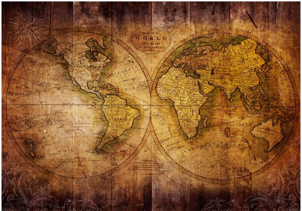 Kuvatapetti Artgeist World on old map, eri kokoja