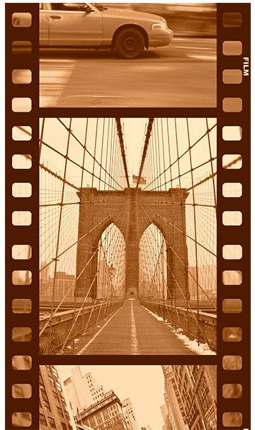 Tapetti Artgeist New York - Collage, seepia, 50x1000cm