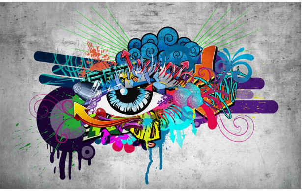Sisustustarra Artgeist Graffiti eye, eri kokoja