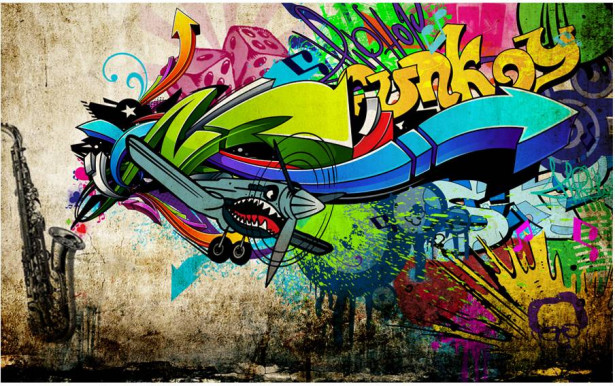 Sisustustarra Artgeist Funky - graffiti, eri kokoja