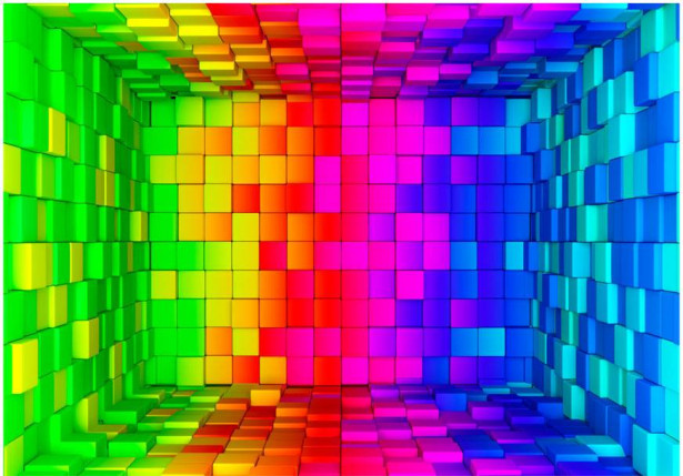 Sisustustarra Artgeist Rainbow Cube, eri kokoja